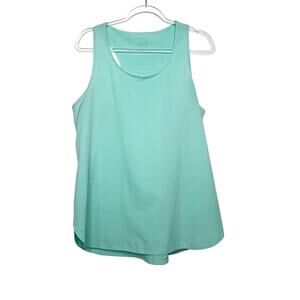 CALVIN KLEIN Performance Quick Dry Racerback Tank Top Scoop Neck Green Sz Large